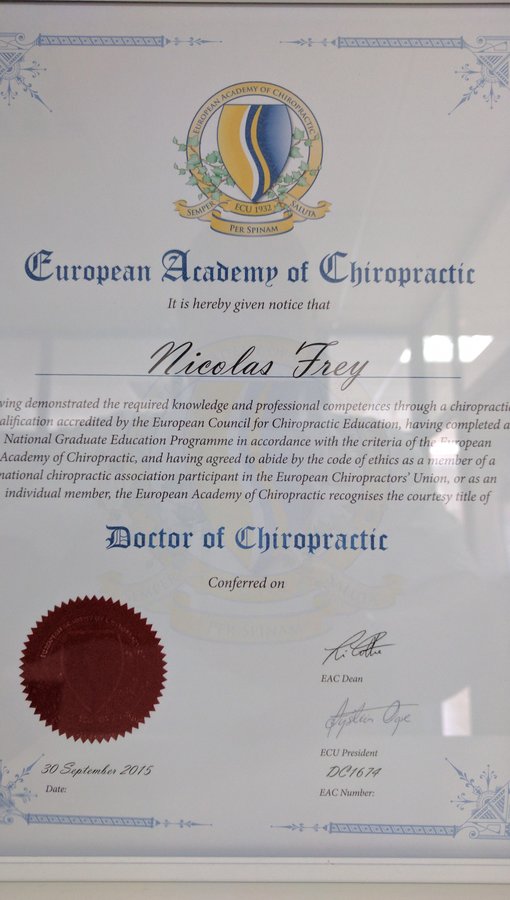 Chiropractic Center Nicolas FREY DC - Chiropractic Center Nicolas FREY DC