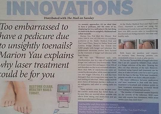 The Harley Medical Foot and Nail Laser Clinic: Marion Yau - The Harley Medical Foot and Nail Laser Clinic: Marion Yau